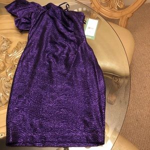 NWT purple one shoulder dress size 4